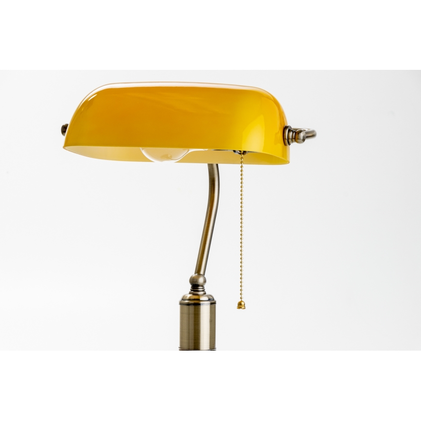 Brilagi - Stolná lampa BANK OFFICE 1xE27/60W/230V mosadz/oranžová