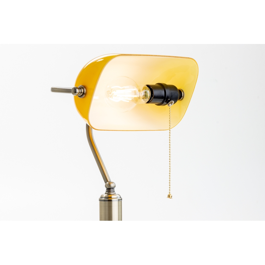 Brilagi - Stolná lampa BANK OFFICE 1xE27/60W/230V mosadz/oranžová