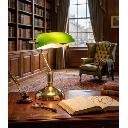 BRILAGI - Stolná lampa BANK OFFICE 1xE27/60W/230V zlatá/zelená