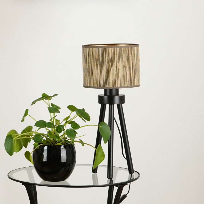 Brilagi - Stolná lampa BOSTON ROLLER 1xE27/15W/230V slama hnedá/zlatá