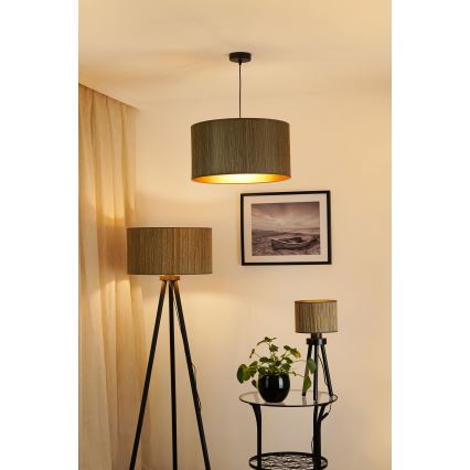Brilagi - Stolná lampa BOSTON ROLLER 1xE27/15W/230V slama hnedá/zlatá