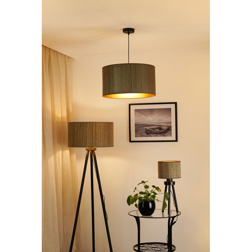 Brilagi - Stolná lampa BOSTON ROLLER 1xE27/15W/230V slama hnedá/zlatá