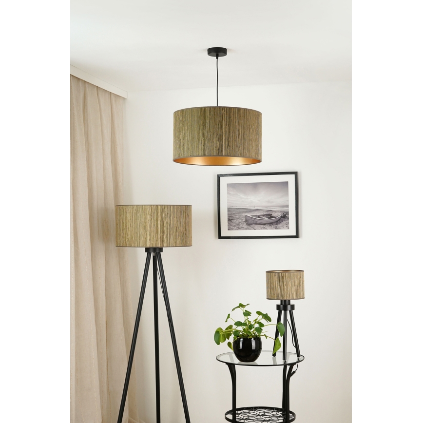 Brilagi - Stolná lampa BOSTON ROLLER 1xE27/15W/230V slama hnedá/zlatá