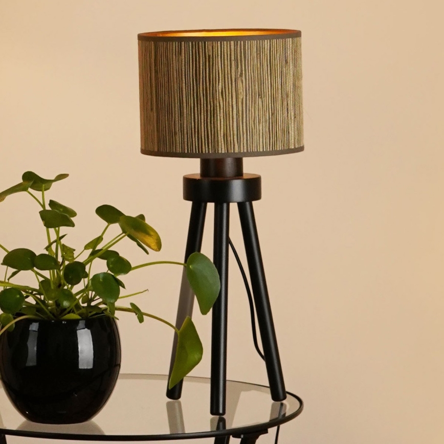 Brilagi - Stolná lampa BOSTON ROLLER 1xE27/15W/230V slama hnedá/zlatá