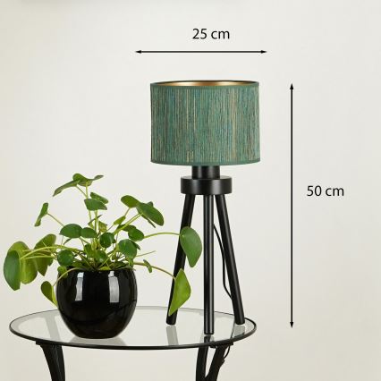 Brilagi - Stolná lampa BOSTON ROLLER 1xE27/15W/230V slama zelená/zlatá