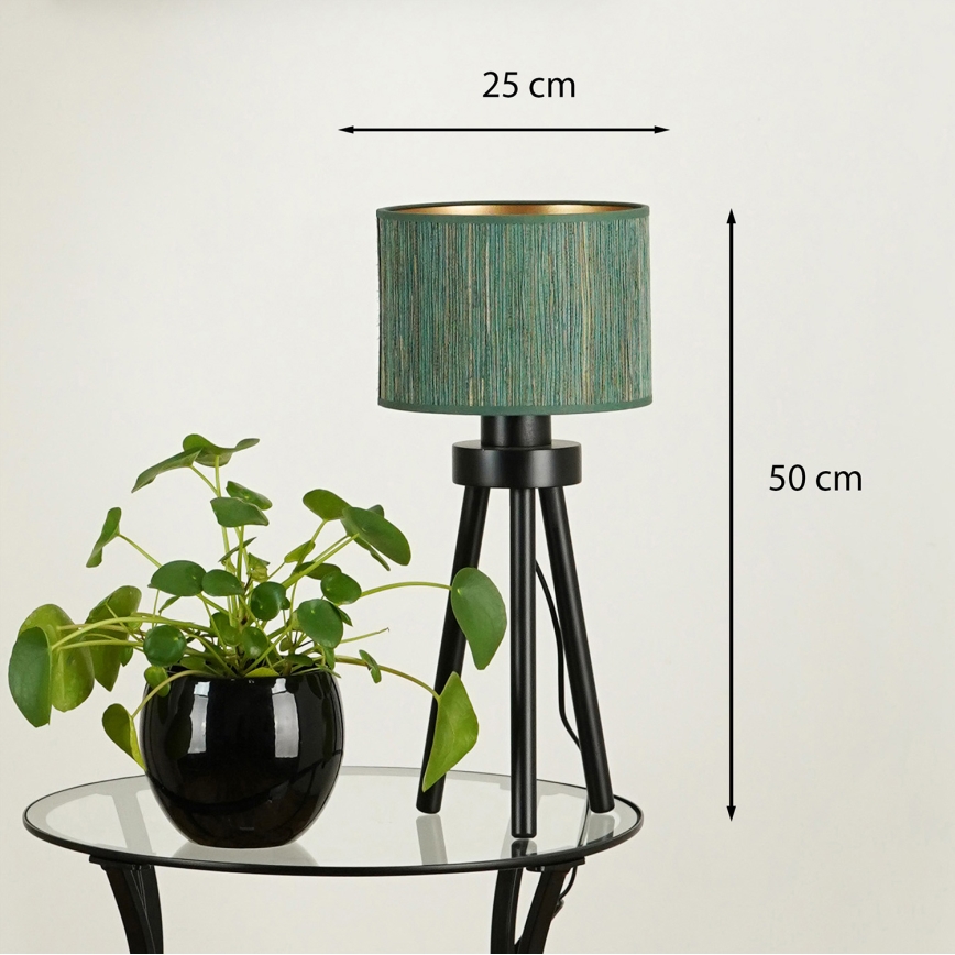 Brilagi - Stolná lampa BOSTON ROLLER 1xE27/15W/230V slama zelená/zlatá