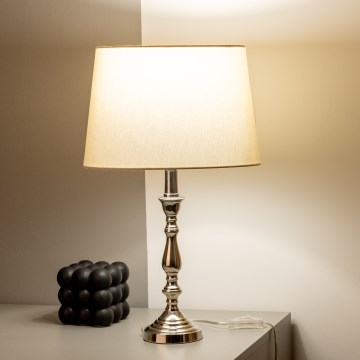 Brilagi - Stolná lampa CERIA 1xE27/60W/230V lesklý chróm/béžová