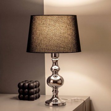 BRILAGI - Stolná lampa CERIA 1xE27/60W/230V pr. 30 cm lesklý chróm/čierna