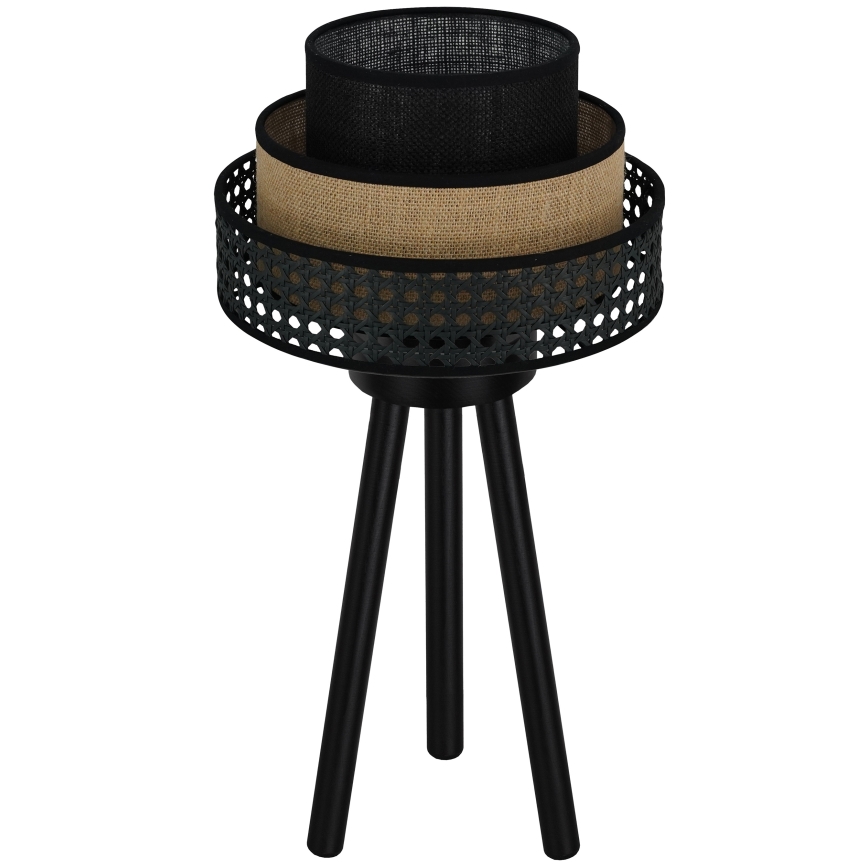 Brilagi - Stolná lampa DAKOTA LUNETA 1xE27/15W/230V čierna/ratan