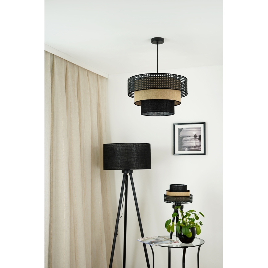 Brilagi - Stolná lampa DAKOTA LUNETA 1xE27/15W/230V čierna/ratan