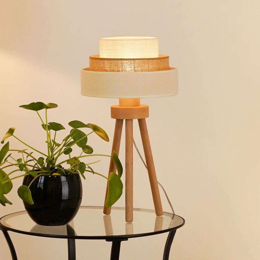Brilagi - Stolná lampa DENVER LUNETA 1xE27/15W/230V béžová/hnedá/krémová