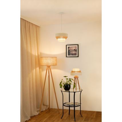 Brilagi - Stolná lampa DENVER LUNETA 1xE27/15W/230V béžová/hnedá/krémová