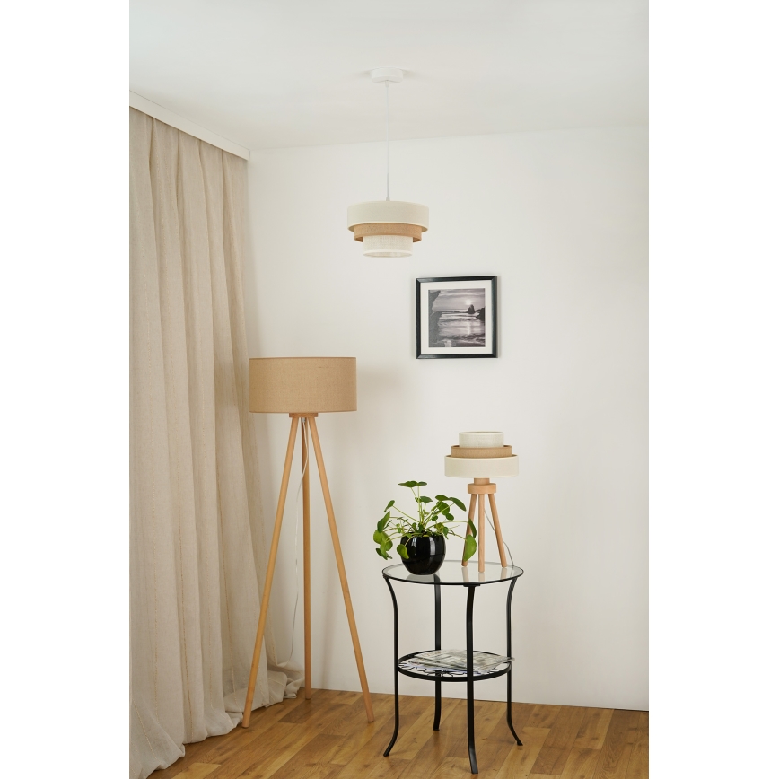 Brilagi - Stolná lampa DENVER LUNETA 1xE27/15W/230V béžová/hnedá/krémová