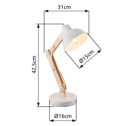 Brilagi - Stolná lampa FOCUS 1xE27/40W/230V biela