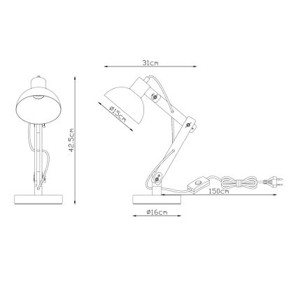Brilagi - Stolná lampa FOCUS 1xE27/40W/230V biela