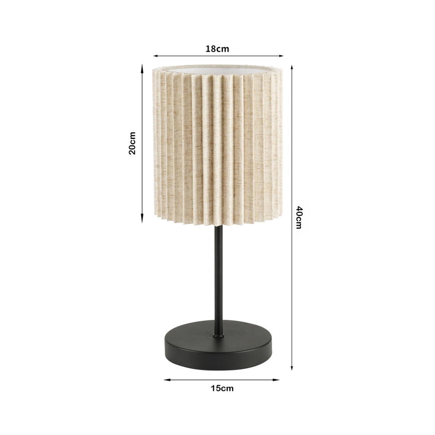 Brilagi - Stolná lampa NORDIC WAVE 1xE27/15W/230V ľan/čierna