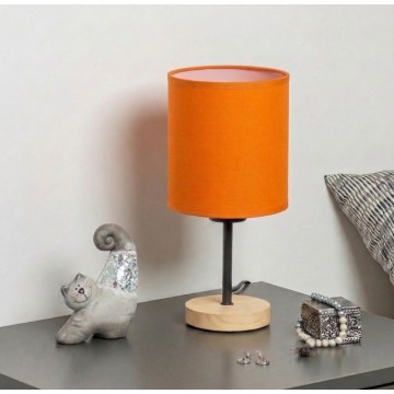 Brilagi - Stolná lampa NUBILA WOOD 1xE27/25W/230V dub/čierna/oranžová