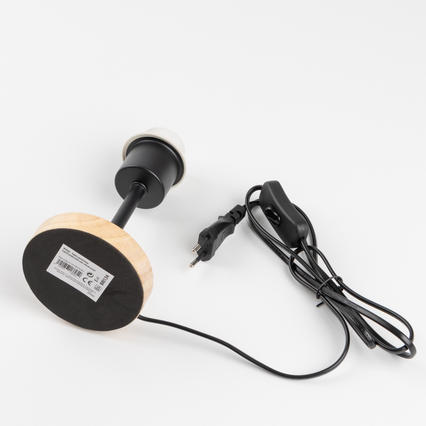 Brilagi - Stolná lampa NUBILA WOOD 1xE27/25W/230V dub/čierna/svetlosivá