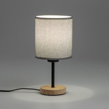 Brilagi - Stolná lampa NUBILA WOOD 1xE27/25W/230V dub/šedá