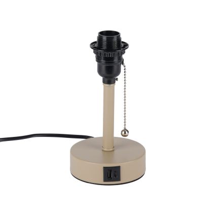 Brilagi - Stolná lampa s USB portom TABLON 1xE27/25W/230V béžová/čierna