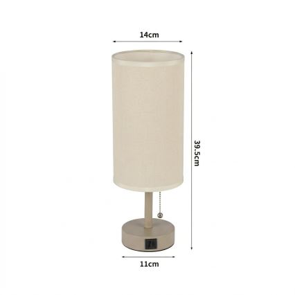 Brilagi - Stolná lampa s USB portom TABLON 1xE27/25W/230V béžová/krémová