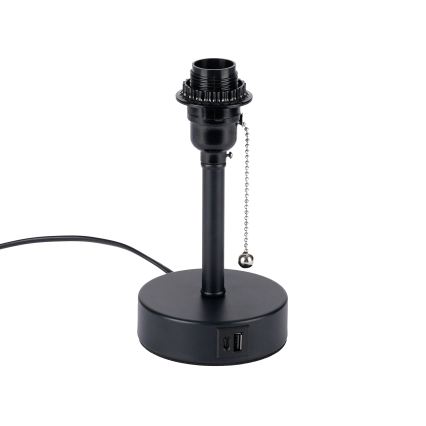 Brilagi - Stolná lampa s USB portom TABLON 1xE27/25W/230V čierna