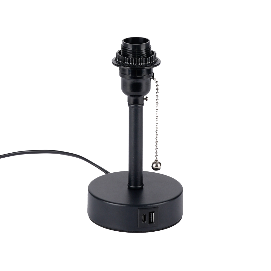Brilagi - Stolná lampa s USB portom TABLON 1xE27/25W/230V čierna