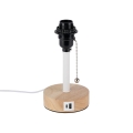Brilagi - Stolná lampa s USB portom TABLON 1xE27/25W/230V dub/biela