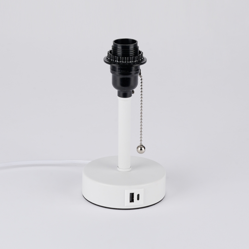 Brilagi - Stolná lampa TABLON s USB portom 1xE27/25W/230V, biela