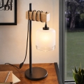 BRILAGI - Stolná lampa WOOD GLASS 1xE27/40W/230V hnedá/čierna/biela