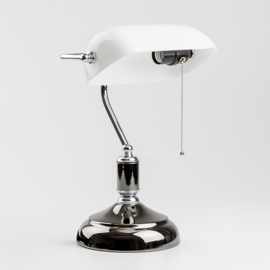 Brilagi - Stolová lampa BANK OFFICE 1xE27/60W/230V čierna/strieborná/biela