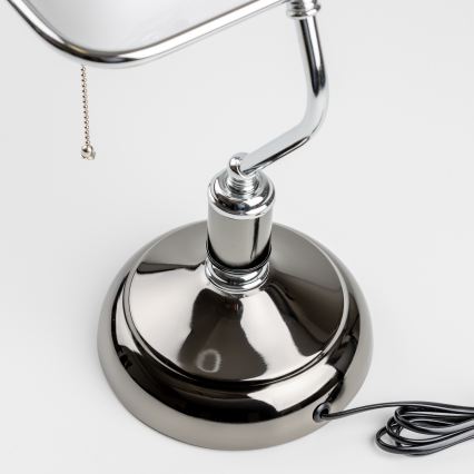 Brilagi - Stolová lampa BANK OFFICE 1xE27/60W/230V čierna/strieborná/biela