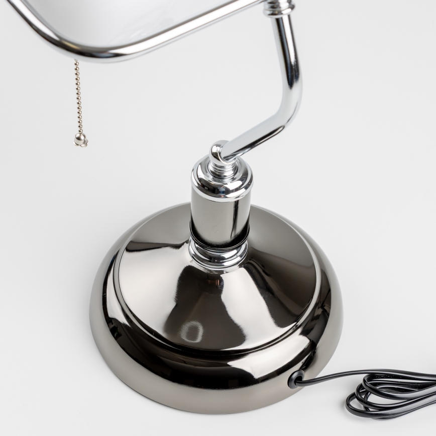 Brilagi - Stolová lampa BANK OFFICE 1xE27/60W/230V čierna/strieborná/biela