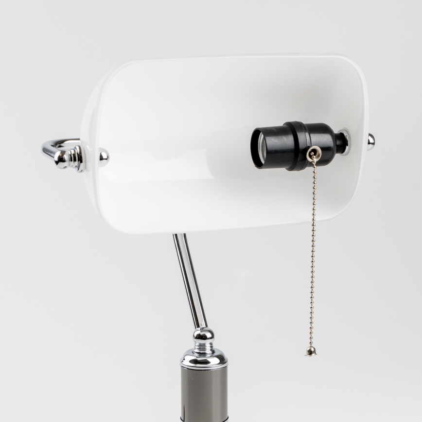 Brilagi - Stolová lampa BANK OFFICE 1xE27/60W/230V čierna/strieborná/biela