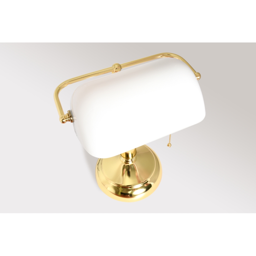 Brilagi - Stolová lampa BANK OFFICE 1xE27/60W/230V zlatá/biela