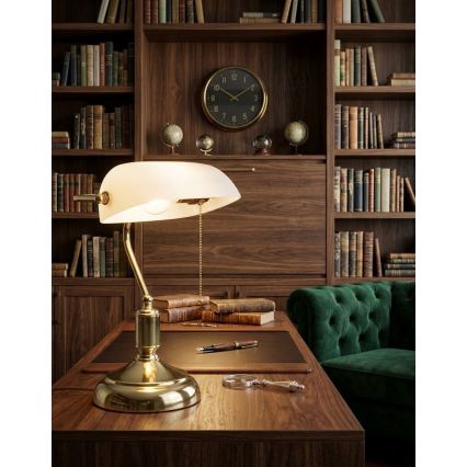 BRILAGI - Stolová lampa BANK OFFICE 1xE27/60W/230V zlatá/biela