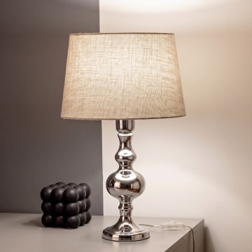 BRILAGI - Stolová lampa CERIA 1xE27/60W/230V pr. 30 cm lesklý chróm/sivá