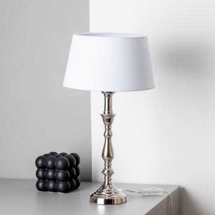 Brilagi - Stolová lampa CERIA 1xE27/60W/230V priemer 25 cm lesklý chróm/biela