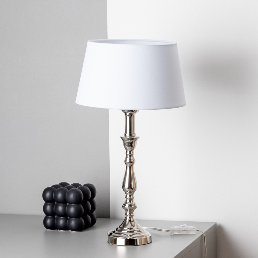 Brilagi - Stolová lampa CERIA 1xE27/60W/230V priemer 25 cm lesklý chróm/biela