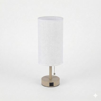 Brilagi - Stolová lampa s USB portom TABLON 1xE27/25W/230V béžová/biela