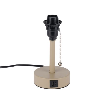 Brilagi - Stolová lampa s USB portom TABLON 1xE27/25W/230V béžová/biela