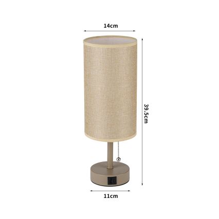 Brilagi - Stolová lampa s USB portom TABLON 1xE27/25W/230V béžová