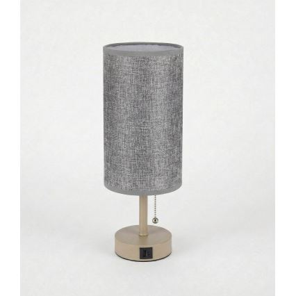 Brilagi - Stolová lampa s USB portom TABLON 1xE27/25W/230V béžová/sivá