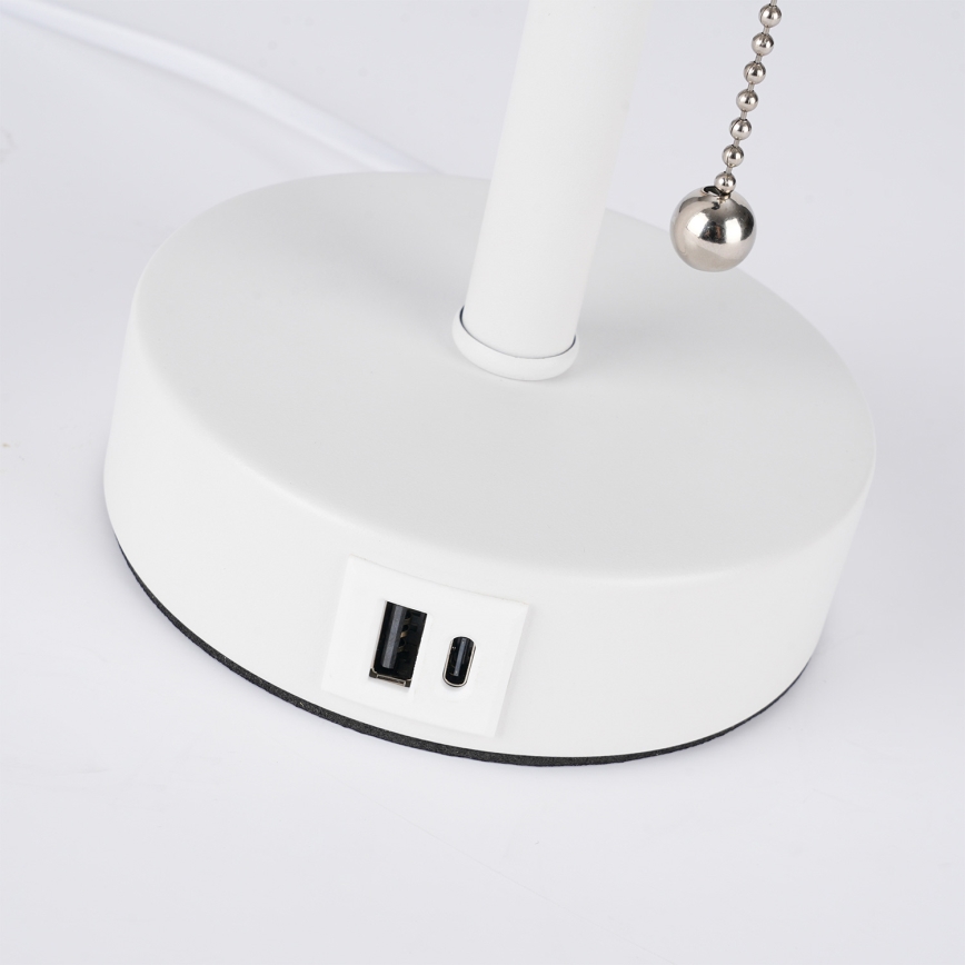 Brilagi - Stolová lampa s USB portom TABLON 1xE27/25W/230V biela/čierna