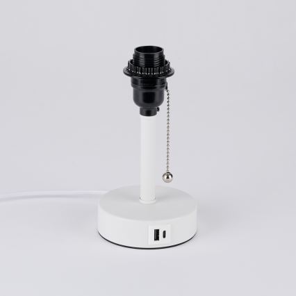 Brilagi - Stolová lampa s USB portom TABLON 1xE27/25W/230V biela/čierna