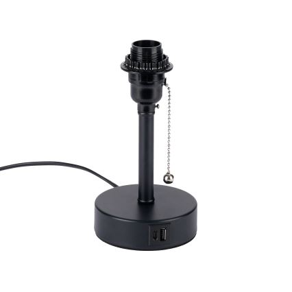 Brilagi - Stolová lampa s USB portom TABLON 1xE27/25W/230V čierna/biela