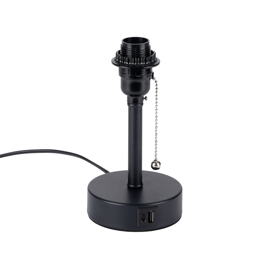 Brilagi - Stolová lampa s USB portom TABLON 1xE27/25W/230V čierna/biela