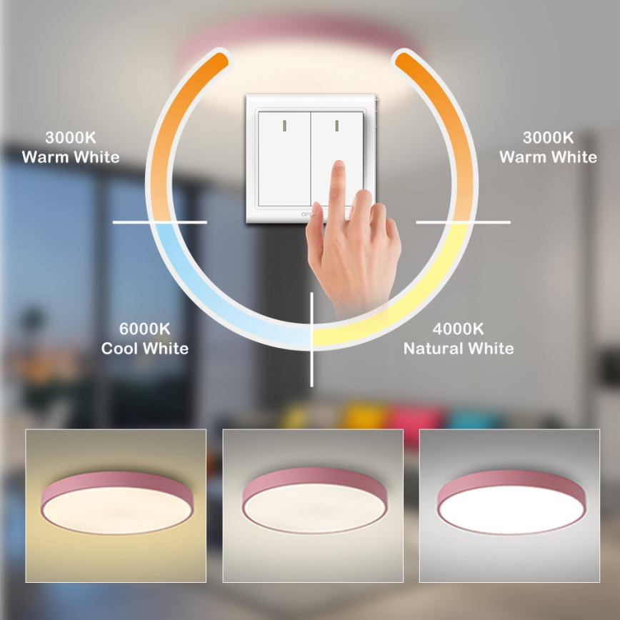 Brilagi - LED stropné svietidlo POOL LED/100W/230V 3000/4000/6000K pr. 80 cm ružové