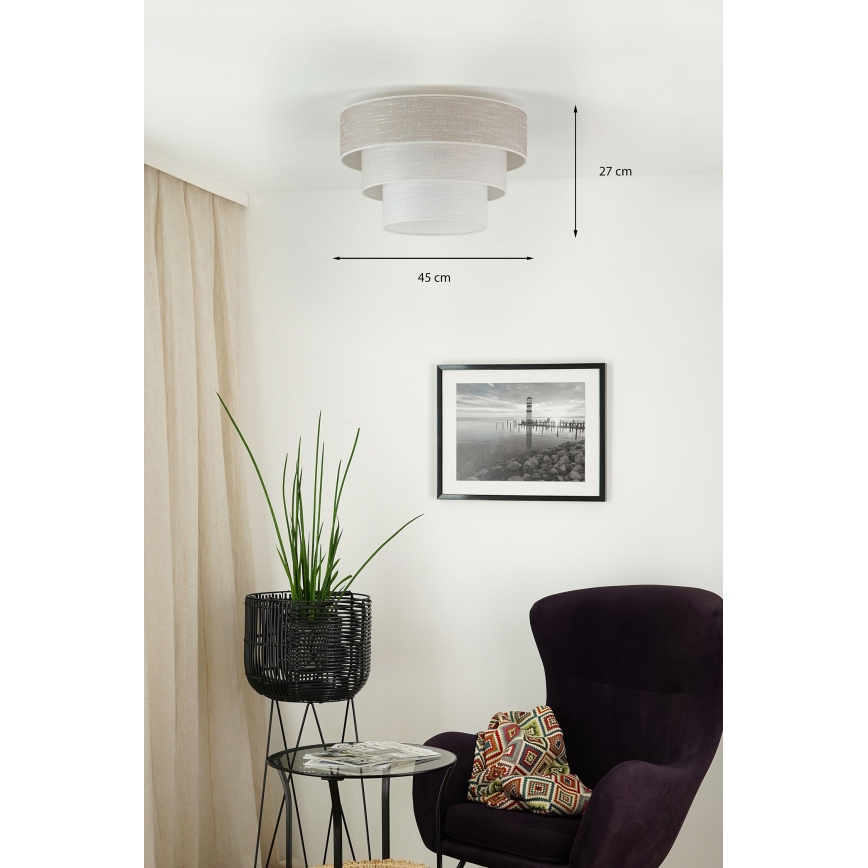 Brilagi - Stropné svietidlo ALASKA LUNETA 1xE27/15W/230V pr. 45 cm šedá/krémová