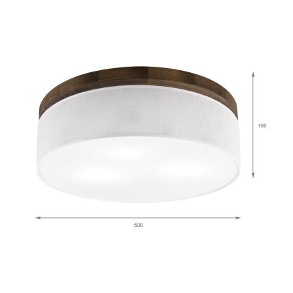 Brilagi - Stropné svietidlo BELLADONNA 3xE27/15W/230V pr. 50 cm biela/dub